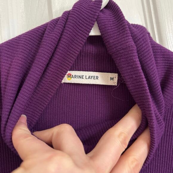 Marine Layer Vibrant Purple Soft Fitted Turtleneck Medium - Picture 5 of 7